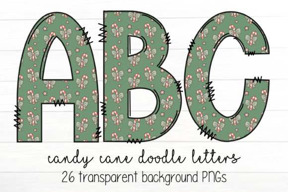 Candy Cane Christmas Doodle Font PNG Review