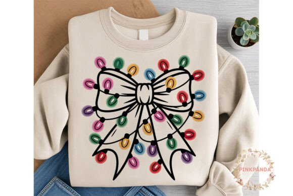 Christmas Bow Lights PNG: Festive Illustrations