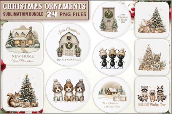 Christmas Ornament PNG Bundle: Festive Illustrations