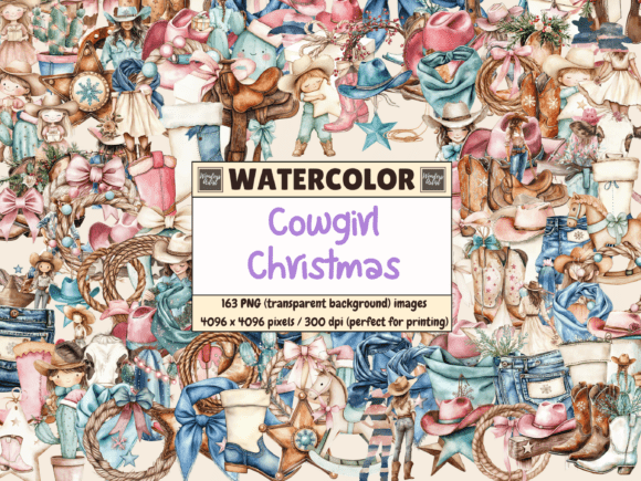 Cowgirl Christmas Watercolor Clipart: A Seller’s Review