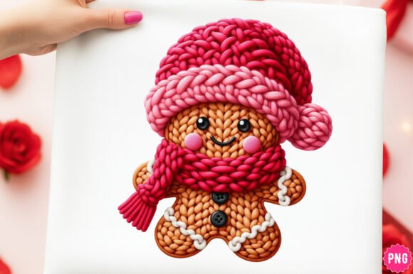 Crochet Yarn Christmas Teddy Bear PNG: Cozy Illustrations