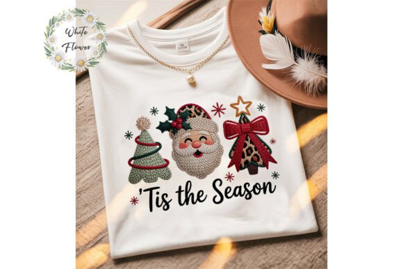 Embroidered Christmas PNG: Cozy Illustrations