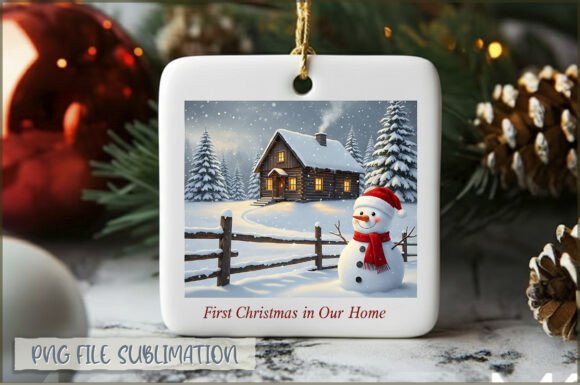First Christmas in Our New Home Ornament Illustrations
