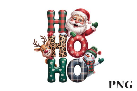 Ho Ho Ho Christmas Characters Clipart: Illustrations