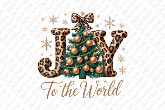 Joy to the World Png: Leopard Christmas Illustrations