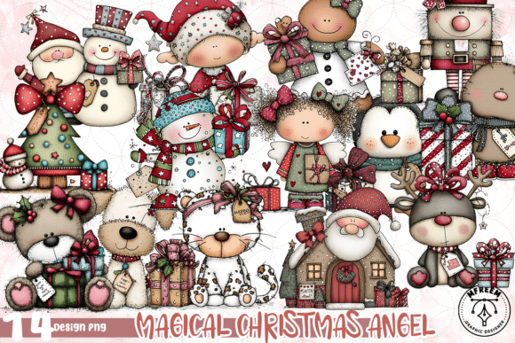 Magical Christmas Angel PNG: Illustrations for Crafters