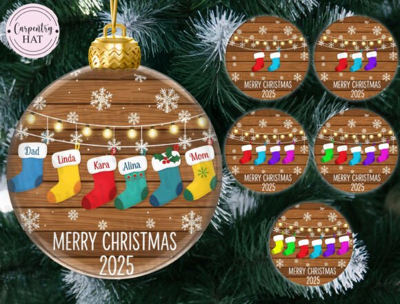 Review: Christmas Stocking Family Ornament PNG & Illustrations