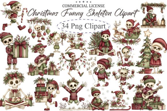 Reviewing Christmas Funny Skeleton Clipart for Illustrations