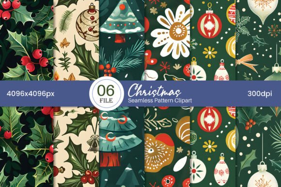 Reviewing Christmas Seamless Pattern Clipart Illustrations