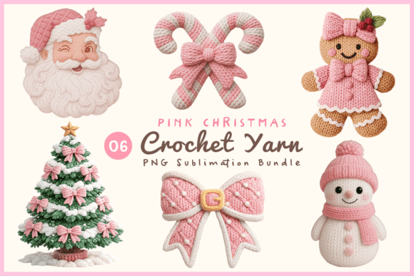 Reviewing the Pink Christmas Crochet Yarn PNG Bundle