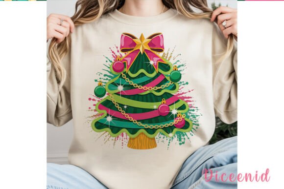 Reviewing the Pink Teal Glitter Christmas Tree PNG for Stitchers