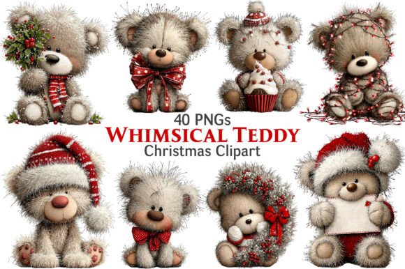 Reviewing Whimsical Christmas Teddy Clipart for Stitching
