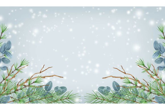 Winter Background Christmas Frame Spruce Illustrations
