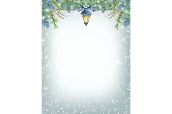 Winter Frame Spruce Christmas Flashlight Illustrations